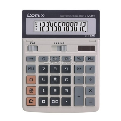 齐心(comix) 经典摇头桌面型计算器 大台机C-1200H