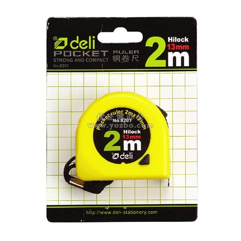 得力8201 钢卷尺 2mx13mm