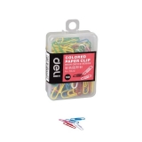 得力0024 彩色回形针 100枚/盒