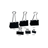 得力黑色长尾票夹15/19/25/32/41/51mm（纸盒）