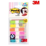 3M报事贴 683-6CF 透明指示标签 20片X6色装 便利贴