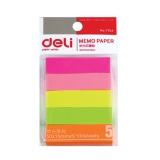 得力7154 荧光纸百事贴（五色装） 50×15mm