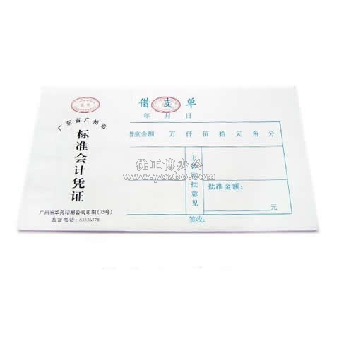 华苑标准会计凭证 借支单(50页,T6)