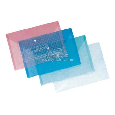 创生 透明五色钮扣文件袋W209 A4