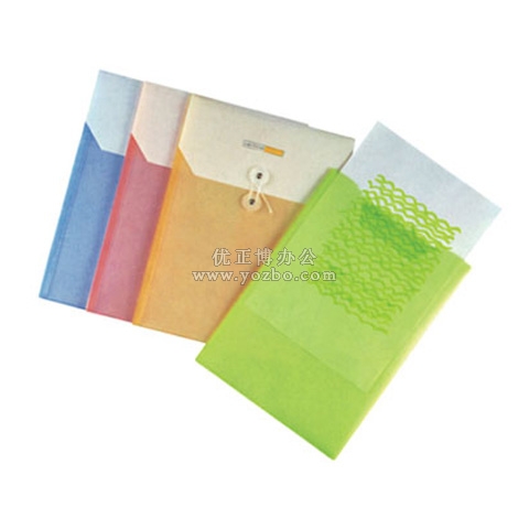 直式双袋缠绳文件袋 A4