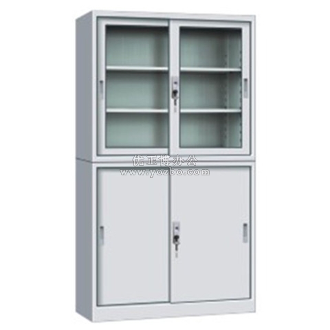 钢制办公文件柜 LB-W-003宽体移门柜 带锁铁皮柜