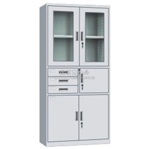 钢制办公文件柜 LB-W-010偏三斗器械柜 带锁铁皮柜