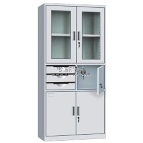 钢制办公文件柜 LB-W-011偏三斗内保险器械柜 带锁铁皮柜