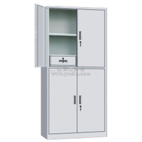 钢制办公资料柜 LB-W-024暗二斗通双节 带锁铁皮柜