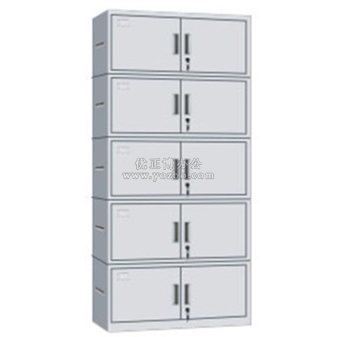 钢制办公文件柜 LB-W-028五节档案柜 带锁铁皮资料柜