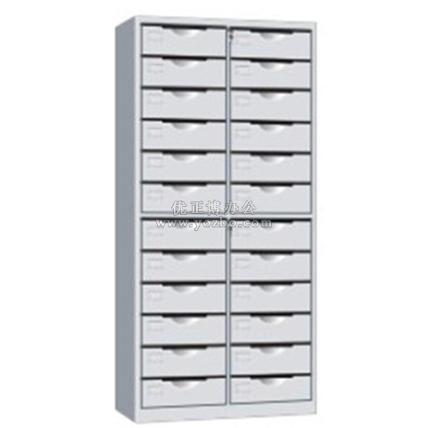 钢制文件柜 LB-W-032二十四斗柜 带锁铁皮目录卡片柜