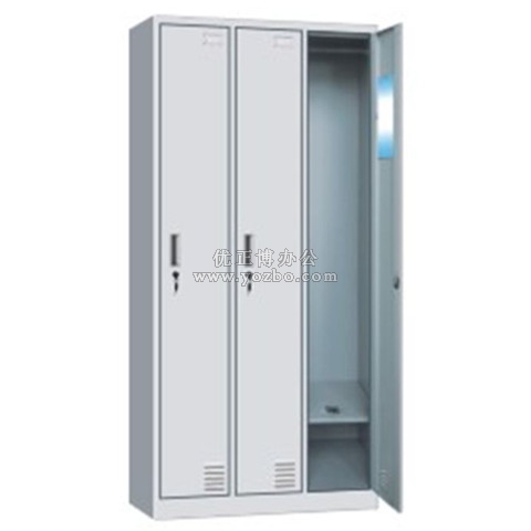 钢制更衣柜 LB-W-034三门更衣柜 带锁铁皮工衣柜
