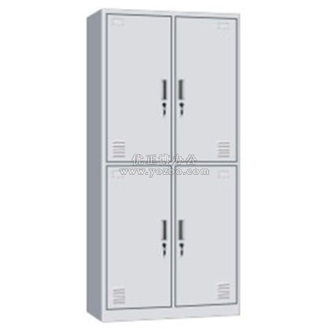 钢制更衣柜 LB-W-035四门更衣柜 带锁铁皮工衣柜