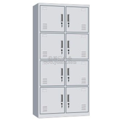 钢制更衣柜 LB-W-038八门更衣柜 带锁铁皮工衣柜