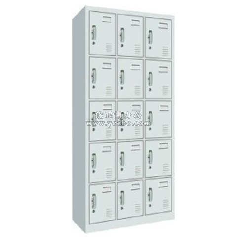 钢制更衣柜 LB-W-十五门更衣柜 带锁铁皮工衣柜