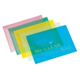 透明五色钮扣文件袋FC209