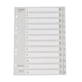 齐心 数字胶质分类索引纸(11孔，1-12) IX894 A4