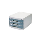 得力 8833 三层硬塑文件柜（带锁）