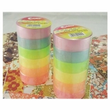 彩色透明文具胶带 透明胶 12mm宽6卷装