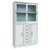 钢制办公文件柜 LB-W-001宽体中六斗移门柜 带锁铁皮柜