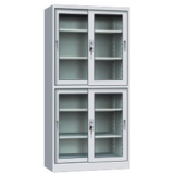 钢制办公书柜 LB-W-005上下玻璃移门柜 带锁铁皮柜