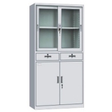 钢制办公文件柜 LB-W-007中二斗移门柜 带锁铁皮柜