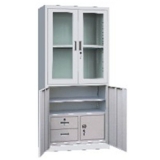 钢制办公文件柜 LB-W-017内保险玻璃柜 带锁铁皮柜
