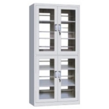 钢制办公文件柜 LB-W前后对开门玻璃柜 带锁铁皮柜