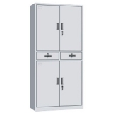 钢制办公资料柜 LB-W-021中二斗双节柜 带锁铁皮柜