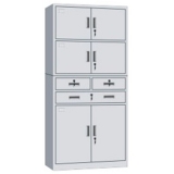 钢制办公资料柜 LB-W-023中三斗档节柜 带锁铁皮柜