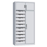 钢制文件柜 LB-W-030三门十斗柜 带锁铁皮目录卡片柜