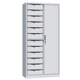 钢制文件柜 LB-W-031单门十二斗柜 带锁铁皮目录卡片柜