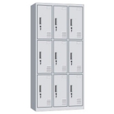 钢制更衣柜 LB-W-039九门更衣柜 带锁铁皮工衣柜