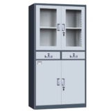 钢制办公文件柜 LB-W-071中二斗玻璃柜 铁皮柜