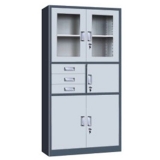 钢制办公文件柜 LB-W-072偏三斗玻璃柜 铁皮柜