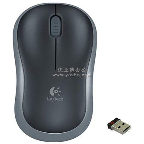 罗技(Logitech)M185 无线鼠标 黑色灰边