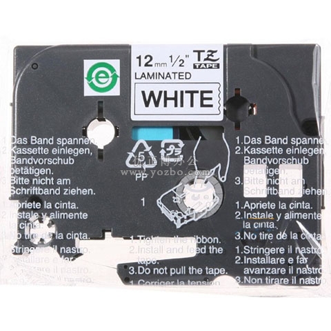 兄弟(brother)  TZ-231 12mm 白底黑字标签色带 原装耗材