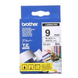 兄弟(brother)  TZ-221 9mm 白底黑字标签色带 原装耗材