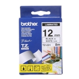 兄弟(brother)  TZ-231 12mm 白底黑字标签色带 原装耗材