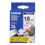 兄弟(brother)  TZ-241 18mm 白底黑字标签色带 原装耗材