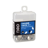 得力0022 银色图钉 100枚一盒（塑胶盒）