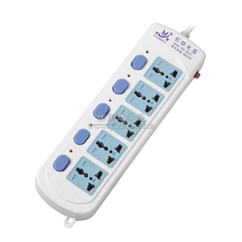 创雅插座 CY-9837五位3米线 独控过载保护