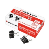 齐心B3609黑色长尾票夹 19mm 12个/纸盒