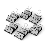 得力黑色长尾票夹15/19/25/32/41/51mm（纸盒）