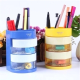 得力笔筒904四层多功能办公笔筒