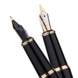 鳄鱼310钢笔 金夹黑飞梭铱金笔