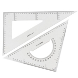 得力6435 有机玻璃三角尺 超透明 35cm